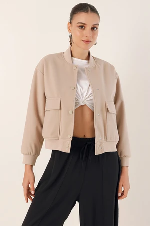 Bigdart 0688 Double Pocket Bomber Jacket - Beige