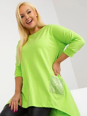 Lime green blouse plus size asymmetrical fit