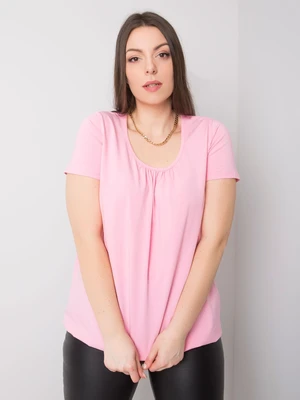 Light pink cotton blouse Celeste plus size