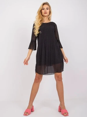 Black pleated dress with Tavua prints