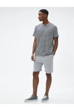 Koton Basic Bermuda Shorts with Lace-Up Waist, Pocket Detailed Slim Fit.