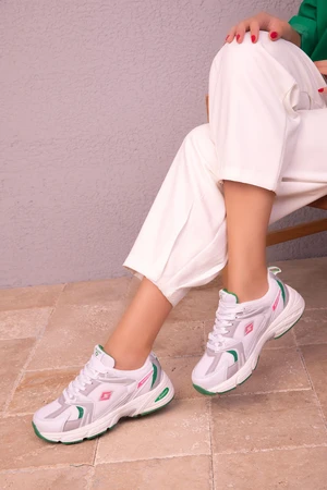 Soho White-Green Women's Sneakers 18285