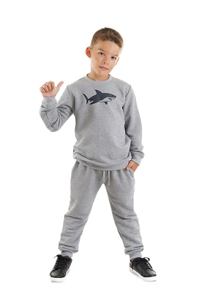 Mushi Shark Thick Gray Boys Tracksuit Set