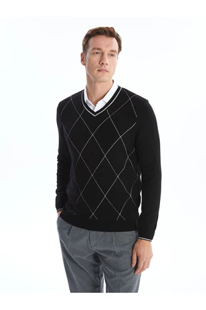 LC Waikiki V-Neck Long Sleeve Men's Knitwear Sweater