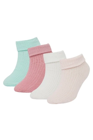 DEFACTO Baby Girl Seamless 4-Pack Cotton Long Socks