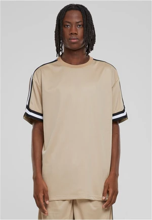 Men's Oversized Stripes Mesh T-Shirt - unionbeige