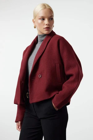 Trendyol Claret Red Regular Woolen Coat