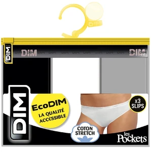 DIM ECO LES POCKETS BOXER 3x - 3 pcs women's panties - black - gray - white