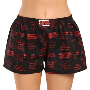 Women's boxer shorts Styx art classic elastic Valentine's Day texty