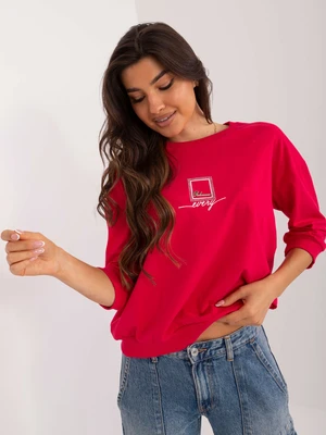 Women's red casual blouse with cuff