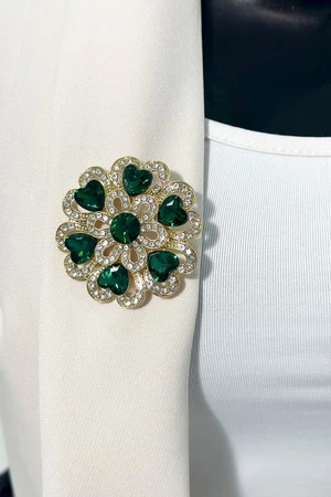 Brooch Flower XZ459-193 green