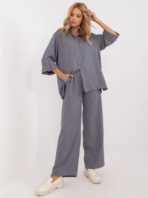 Dark grey two-piece summer set with trousers