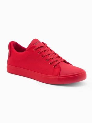 Ombre BASIC men's shoes sneakers in combined materials - red