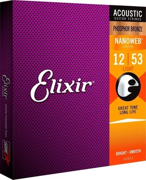 Elixir 16052 Nanoweb 12-53 Akusztikus gitárhúrok