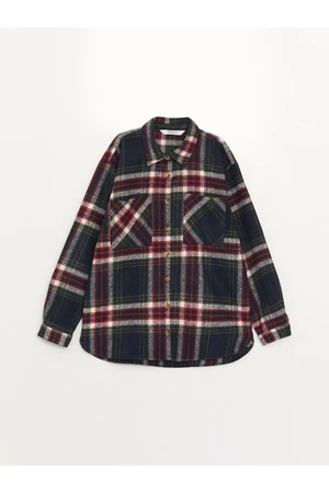 LC Waikiki Kids Plaid Long Sleeve Girls Shirt Jacket