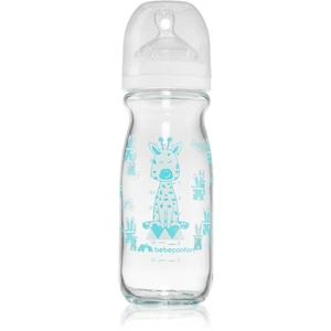 Bebeconfort Emotion Glass White dojčenská fľaša Giraffe 0-12 m 270 ml