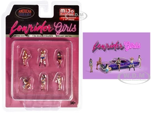 "Lowrider Girls" 6 piece Diecast Figure Set Limited Edition to 3600 pieces Worldwide for 1/64 Scale Models by American Diorama