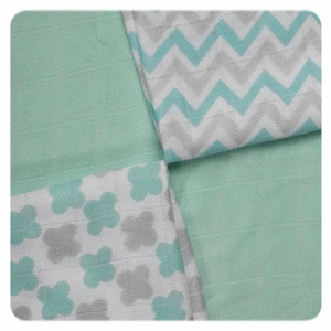 XKKO Bambusové obrúsky 30x30 Scandinavian Baby Mint MIX (9ks)