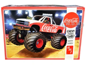 Skill 2 Model Kit Chevrolet Silverado Monster Truck "Coca-Cola" 1/25 Scale Model by AMT