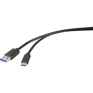 Renkforce #####USB-Kabel #####USB 3.2 Gen1 (USB 3.0 / USB 3.1 Gen1) #####USB-A Stecker, #####USB-C™ Stecker 3.00 m čiern