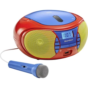 Karcher RR 5026 CD-rádio FM CD, USB  vr. mikrofónu červená, modrá, žltá