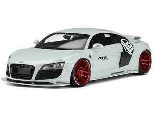 Audi R8 LB-Works Liberty Walk Glacier White 1/18 Model Car by GT Spirit