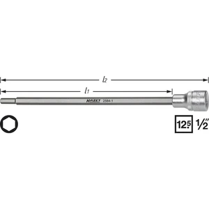 Hazet  2584 inbus nástrčný kľúč 6 mm     1/2" (12.5 mm)