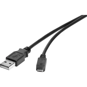 Renkforce #####USB-Kabel USB 2.0 #####USB-A Stecker, #####USB-Micro-B Stecker 3.00 m čierna pozlátené kontakty