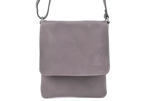 Dámská kožená crossbody kabelka s klopnou Arteddy - taupe