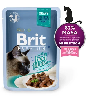 BRIT cat  kapsa  FILLETS šťava 85g - Krůta