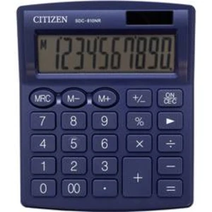 Citizen Office SDC-810NRNVE kapesní kalkulačka modrá Displej (počet míst): 10 solární napájení, na baterii (š x v x h) 105 x 21 x 127 mm