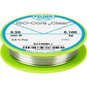 Pájecí cín Felder Löttechnik ISO-Core "Clear" Sn100Ni+, cívka, 0.100 kg, 0.5 mm