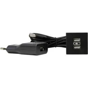 Vestavná zásuvka Kopp 939727016 s USB, IP20, černá