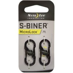 NITE Ize Dvojitý karabiner s-Biner MicroLock, černá, 2 ks NI-LSBM-01-2R3 MicroLock S-Biner 2