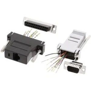 D-SUB adaptér MH Connectors DA9-PMJ8-K-RC, D-SUB zástrčka 9pólová - RJ45 zásuvka, 1 ks