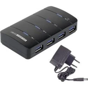 USB 3.0 hub Renkforce RF-3016752 4 porty, 105 mm, černá