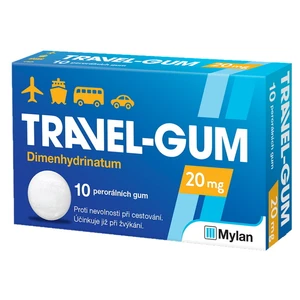 TRAVEL GUM 20 mg léčivá žvýkací guma 10 kusů