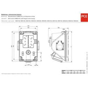 CEE combo zásuvka PCE, 96061552, 16 A, IP44