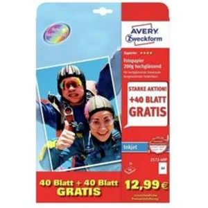 Fotopapír AVERY Zweckform 2572-40P Superior Inkjet (DIN A4, potažený na jedné straně, 200 g/m², 80 listů) 2572-40P, A4, 1 sada