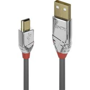 Kabel LINDY LINDY 2m USB 2.0 A/Mini-B Kabel Cromo 36632, 2.00 m, šedá