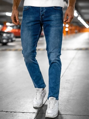 Granatowe spodnie jeansowe męskie regular fit Denley R900