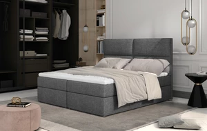 Rozšířená box spring postel Adam 200x185cm, šedá