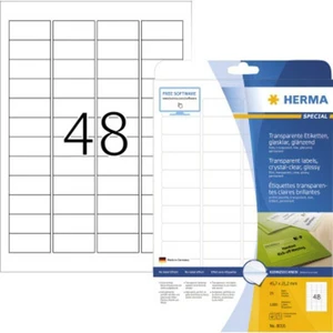 Herma 8016 etikety (A4) 45.7 x 21.2 mm fólia, lesklá  priehľadná 1200 ks permanentné Fóliové etikety