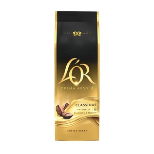 Káva zrnková L'or Crema Absolu CLASSIQUE 500 g L'OR Crema Absolu CLASSIQUE 500g

Jemná a sametová klasika harmonizuje s lehkou kyselinkou   a zralou, 