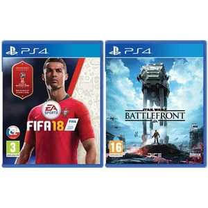 FIFA 18 CZ [PS4] + Star Wars: Battlefront [PS4] - BAZÁR (használt) 12 hónap garancia