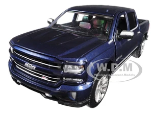 2018 Chevrolet Silverado LTZ Pickup Truck Centennial Edition Blue Metallic "100 Years Anniversary" 1/27 Diecast Model Car by Motormax