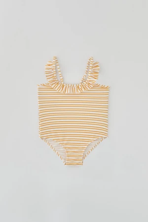 Dagi Yellow Striped Halterneck Swimwear