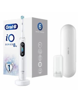 ORAL-B iO Series 8 White Alabaster elektrický zubní kartáček s magnetickou technologií iO