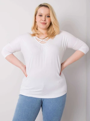 Larger white blouse made of viscose