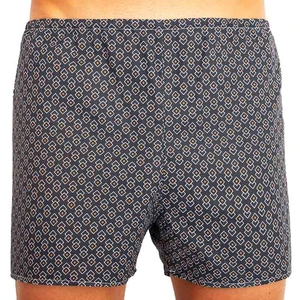 Classic men's boxer shorts Foltýn dark blue rhombuses oversized